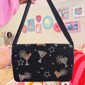 RARE Beaded Bag with Martinis